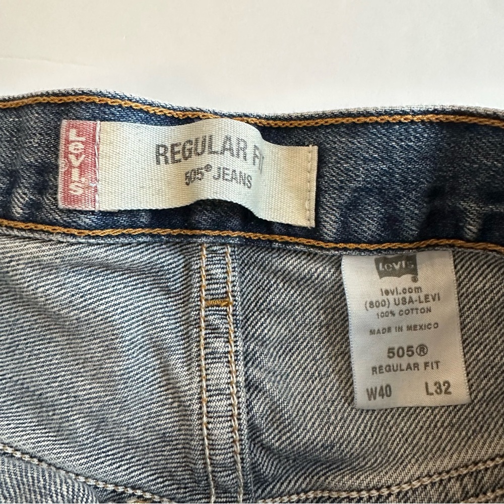 2004 Vintage 505 Levi’s Mens Regular Fit 40X32 Blue Jeans - Picture 5 of 6